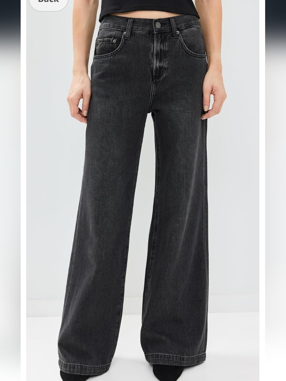 PISTOLA Jadyn Low Slung Palazzo Jeans in Zen wash Charcoal Wide Leg Denim